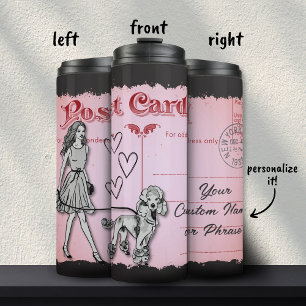 Garrafa Térmica Cartão-postal cor-de-rosa Comprando o amor do pood