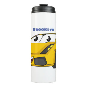 Garrafa Térmica Cartografia de carro esportivo amarelo e bonito