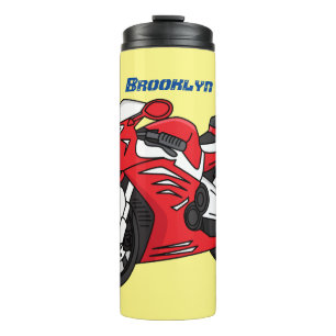 Garrafa Térmica Cartografia de motocicleta vermelha-branca