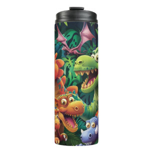 Garrafa Térmica "Cartoon 3D Dinossauros Sublimando Tumbler