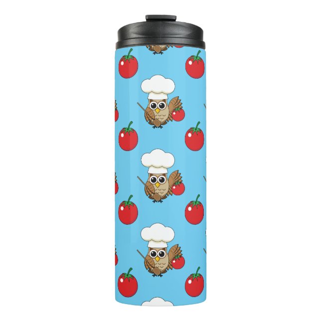 Garrafa Térmica Cartoon de Coruja Cozinhar (Frente)