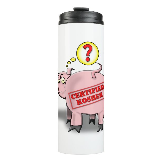 Garrafa Térmica Cartoon de porco Kosher certificado (Frente)