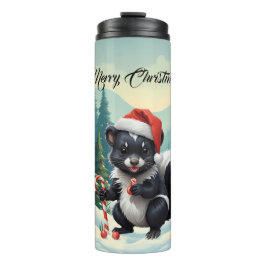 Garrafa Térmica Cartoon de Skunk de Natal bonito