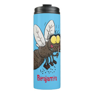 Garrafa Térmica Cartoon engraçado de mosca de cavalo inseto