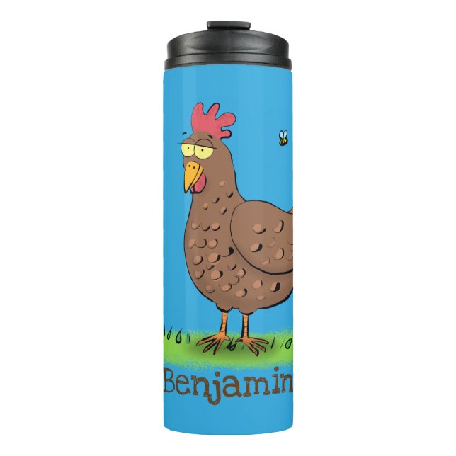 Garrafa Térmica Cartoon galinha rústico (Frente)