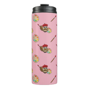 Garrafa Térmica Cartoon Pintor Coruja