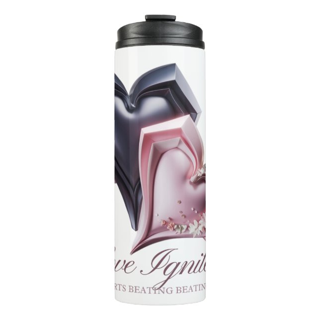 Garrafa Térmica Casal rosa e preto (Frente)