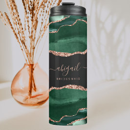 Garrafa Térmica Casamento de Bridesmaid Dark Dark, Agate Dourado V