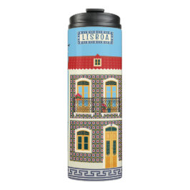 Garrafa Térmica Casas bonitas em português com azulejos ou azulejo