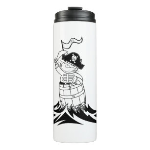 Garrafa Térmica Cat Barrel Sea The Waves Pirata Flag Viagem