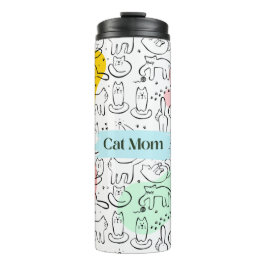 Garrafa Térmica Cat Mãe Pet Pai Gato Impressão Tumbler