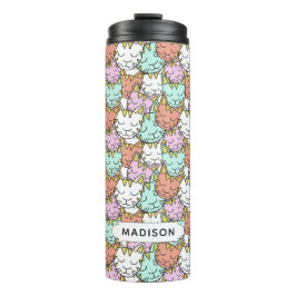 Garrafa Térmica Cats Sonoros Nome personalizado padrão tumbler