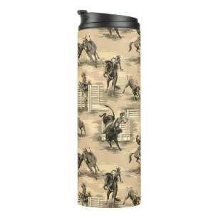 Garrafa Térmica Caubói de Rodeio Western Vintage Retro