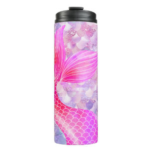 Garrafa Térmica Cauda da Sereia Rosa-Gliteira
