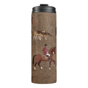 Garrafa Térmica Cavaleiro de cavalo de caça à raposa e cães de caç