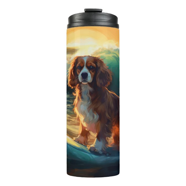 Garrafa Térmica Cavalier King Beach Surfing Painting (Frente)
