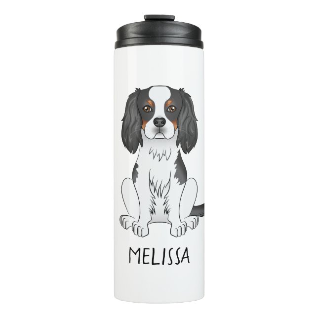Garrafa Térmica Cavalier King Charles Spaniel de três cores cachor (Frente)
