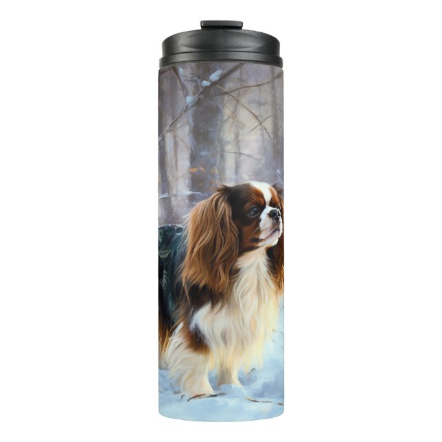 Garrafa Térmica Cavalier King Charles Spaniel Deixe Nevar Natal (Frente)