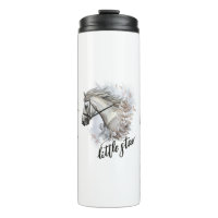 Cavalo de desenho manual com plantas caneca de caf