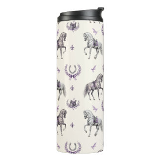 Garrafa Térmica Cavalo de Dressage Elegante e Pintura em Aquarela