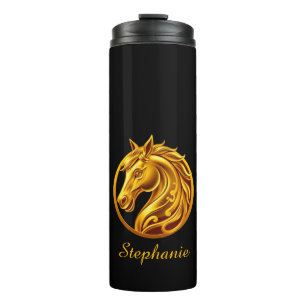 Garrafa Térmica Cavalo Dourado-