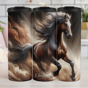 Garrafa Térmica Cavalo Marrom Poderoso Galope Poeira
