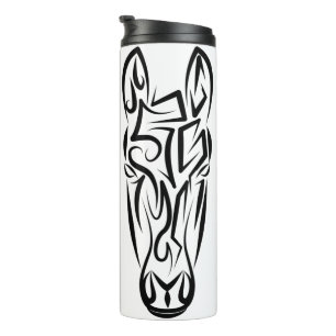 Garrafa Térmica Cavalo Tribal Negro e Branco