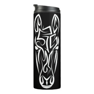 Garrafa Térmica Cavalo Tribal Negro e Branco