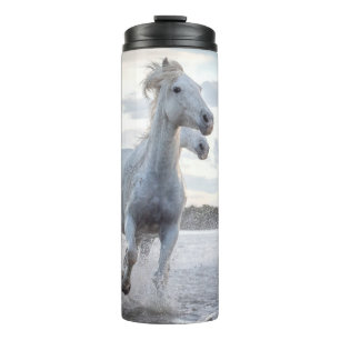Garrafa Térmica Cavalos Brancos de Nome Personalizado