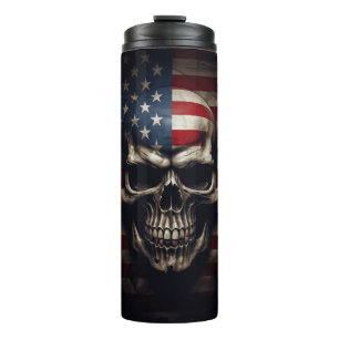 Garrafa Térmica Caveira da Bandeira Americana 