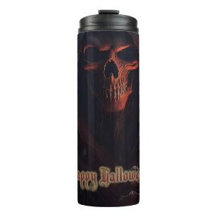 Garrafa Térmica Caveira da Morte no Halloween Arte Assustadora