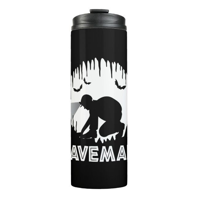 Garrafa Térmica Caveman - Espeleologia Engraçado (Frente)