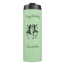 Garrafa Térmica Celebração de silhuetas, verde macio e verde