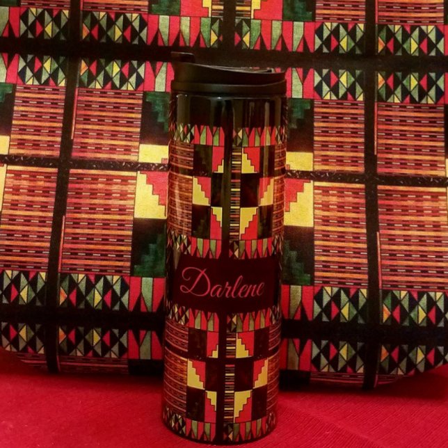 Garrafa Térmica Celebrando Desenhos Abstratos Africanos (Criador carregado)