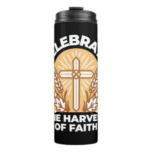 Garrafa Térmica Celebrar a fé com a colheita - Arte inspiradora