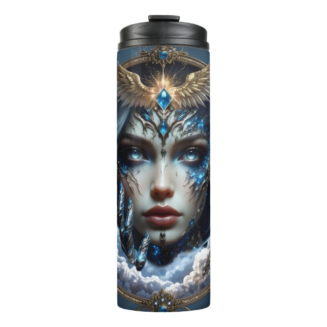 Garrafa Térmica Celestia – Guardiã do Céu Infinito.  (Frente)