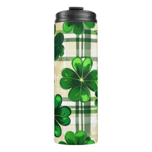 GARRAFA TÉRMICA CÉLULAS DE SHAMROCKS CELTICOS VERDES IRLANDESES