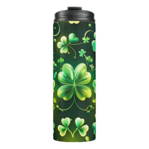 GARRAFA TÉRMICA  CÉLULAS DE SHAMROCKS CELTICOS VERDES IRLANDESES
