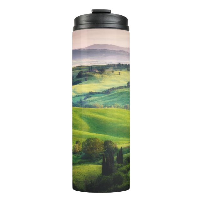 Garrafa Térmica Cenário Verde: Serenidade Pintada Clara (Frente)