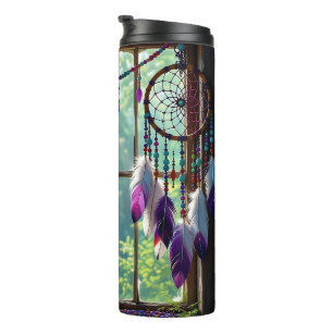 Garrafa Térmica Cercador de Sonhos Roxo Boho na Janela