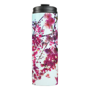Garrafa Térmica Cerejeira rosa floresce