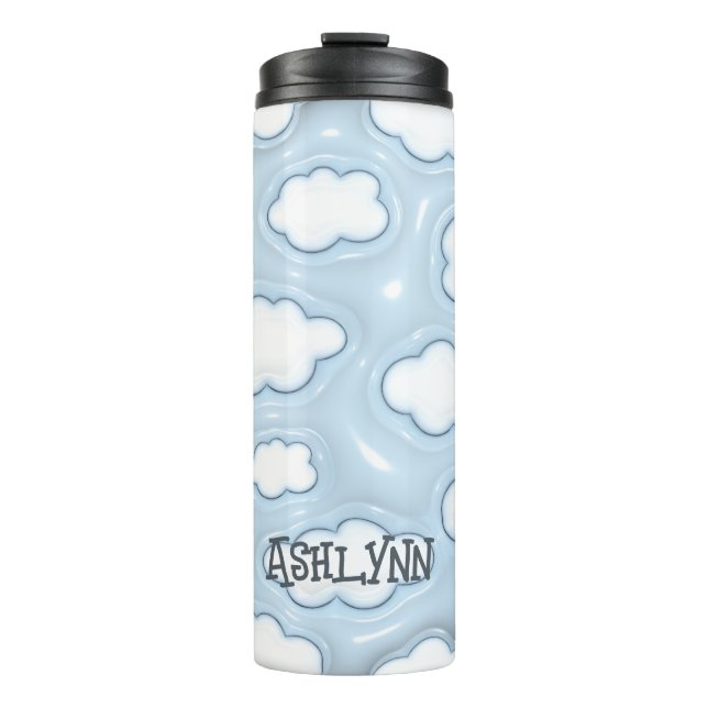 Garrafa Térmica Céu Azul na Nuvem Personalizado Tumbler 3D Inflado (Frente)
