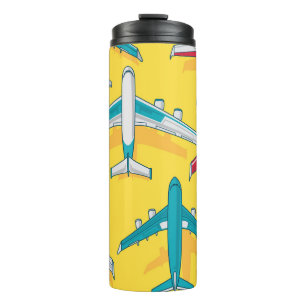 Garrafa Térmica Céu Colorido de Aviões: Aeronaves Vintage
