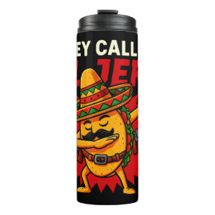 Garrafa Térmica Chamam-me El Jefe Taco Funny Chefe Cinco De Mayo