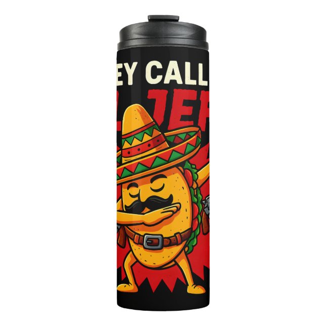 Garrafa Térmica Chamam-me El Jefe Taco Funny Chefe Cinco De Mayo (Frente)