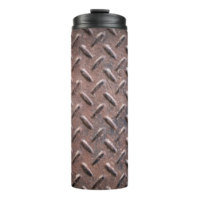 Garrafa Térmica Chapas de aço antigas, não escorregadias. abstrato (Frente)