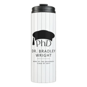 Garrafa Térmica Chapéu de Doutorado Personalizado PhD Formatura