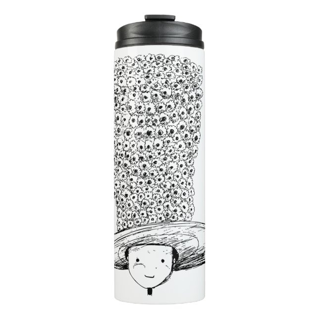 Garrafa Térmica Chapéu de Flor (Frente)