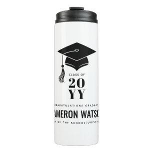Garrafa Térmica Chapéu de Graduação Personalizado Moderno e Borla