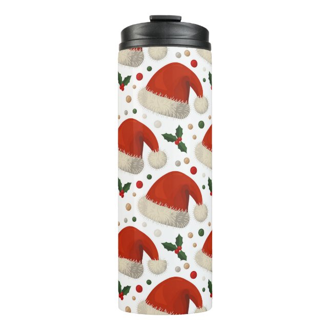 Garrafa Térmica Chapéus de Papai Noel (Frente)